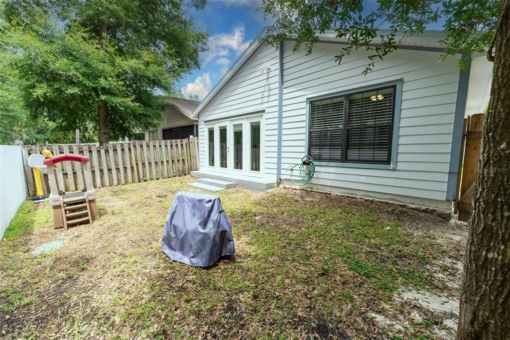 Fenced in backyard