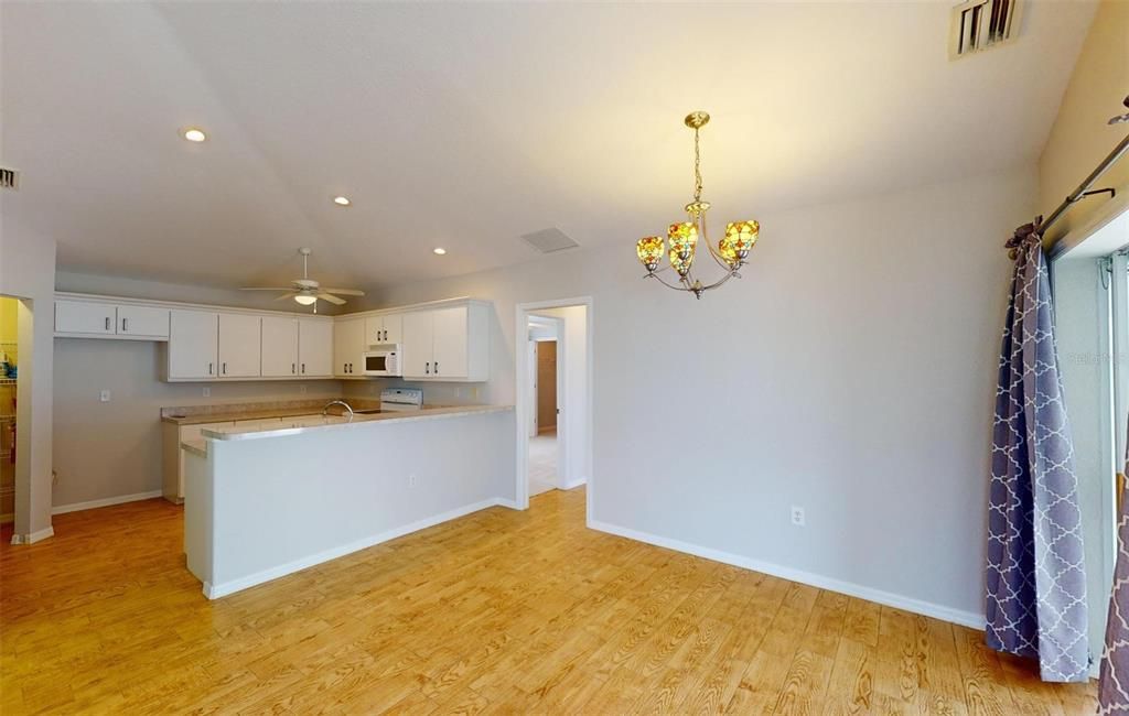 Dining Nook looking into kitchen from Living Room.