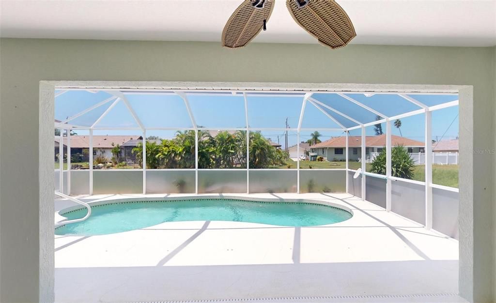 View of the pool as you walk in the door!