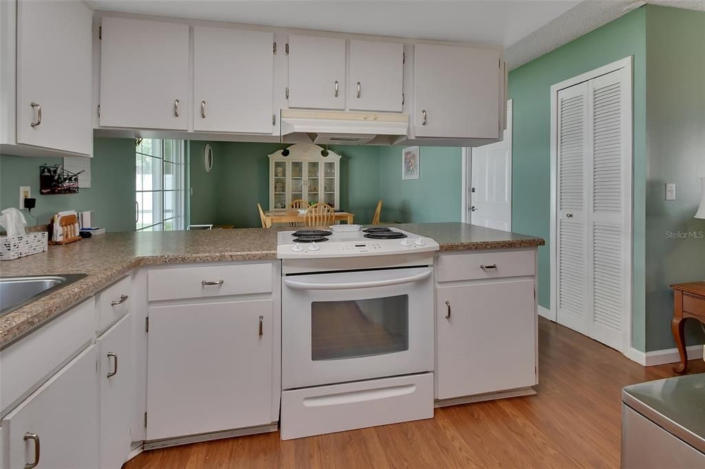 Kitchen looking into dining room