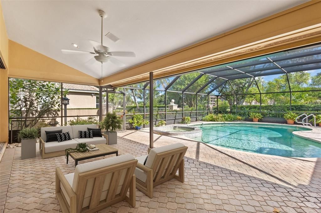 Covered lanai - virtually staged