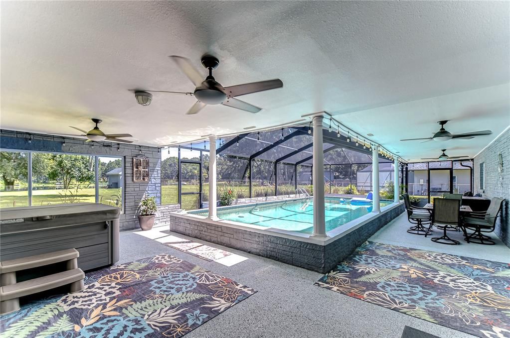 HUGE screened lanai with a heated pool!