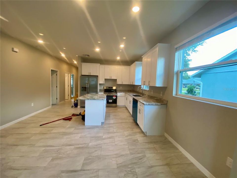 great room to open kitchen