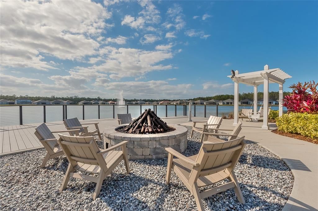 Fire Pit & Boardwalk on Lake Mosaic