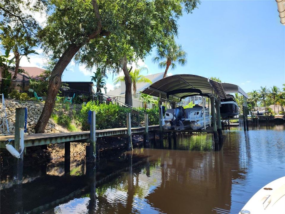 Docks on opposite side of Canal Immediately Behind Lot