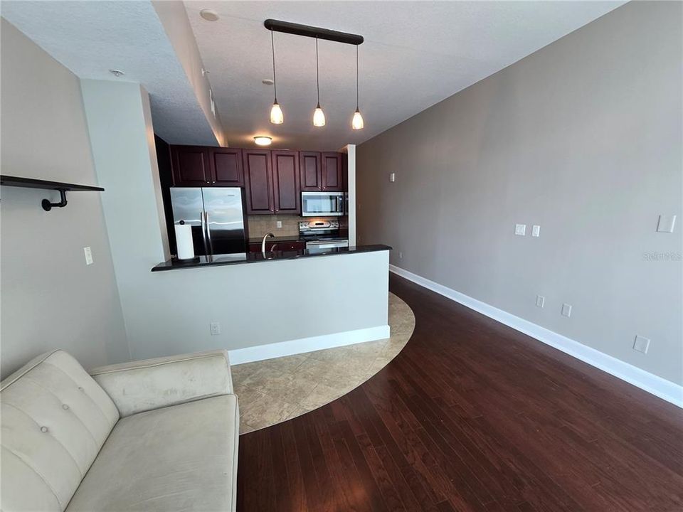 Living & Kitchen space view.