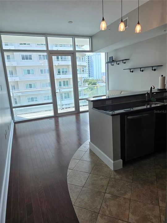 Full view of Living Space to the balcony.