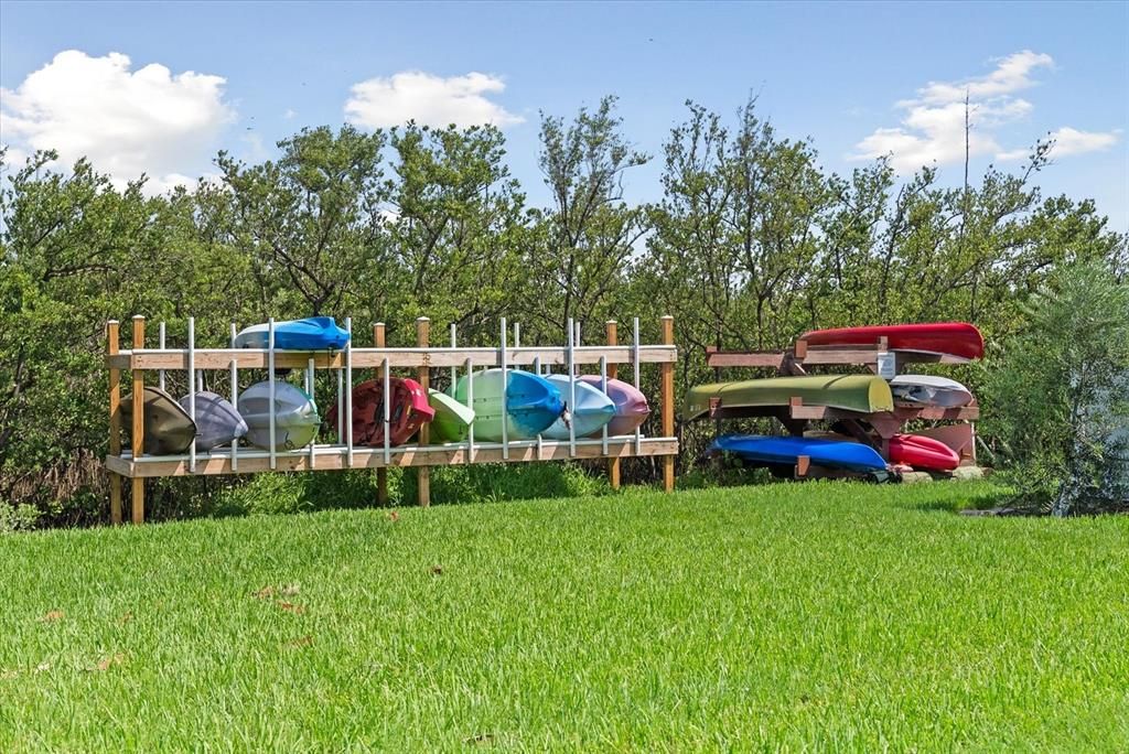 Kayak storage for the community.