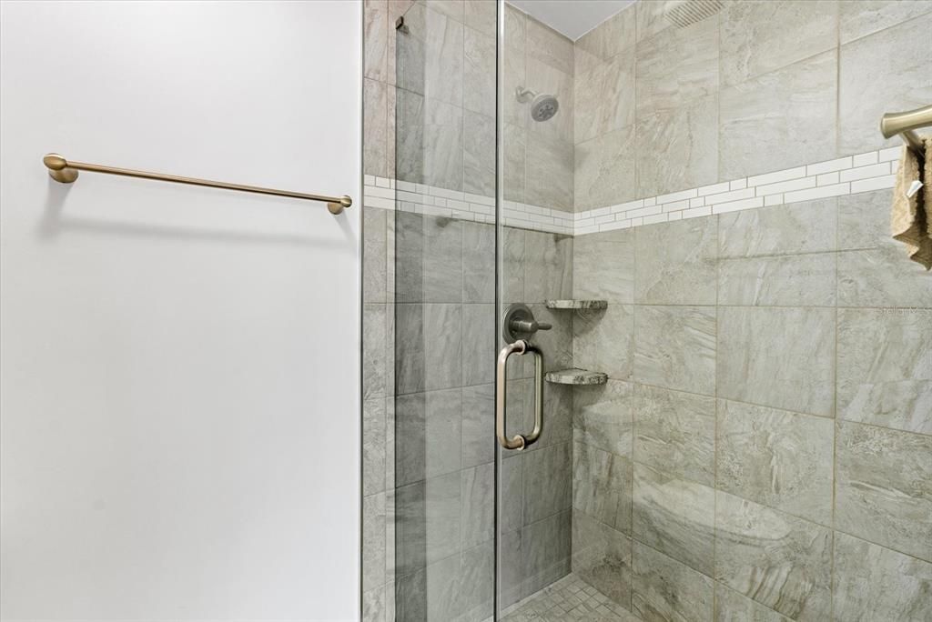 Primary bathroom shower.