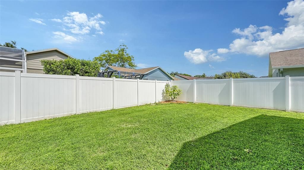 View of one side of backyard.