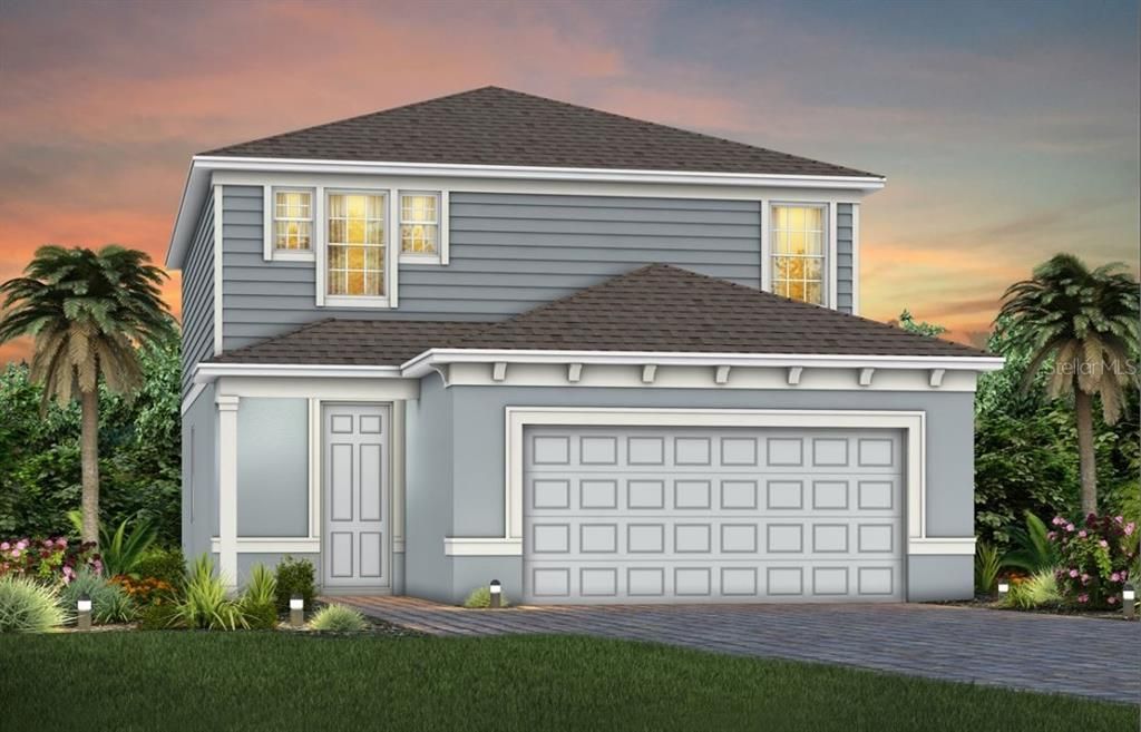 Exterior Design. Artistic rendering for this new construction home. Pictures are for illustrative purposes only. Elevations, colors and options may vary.