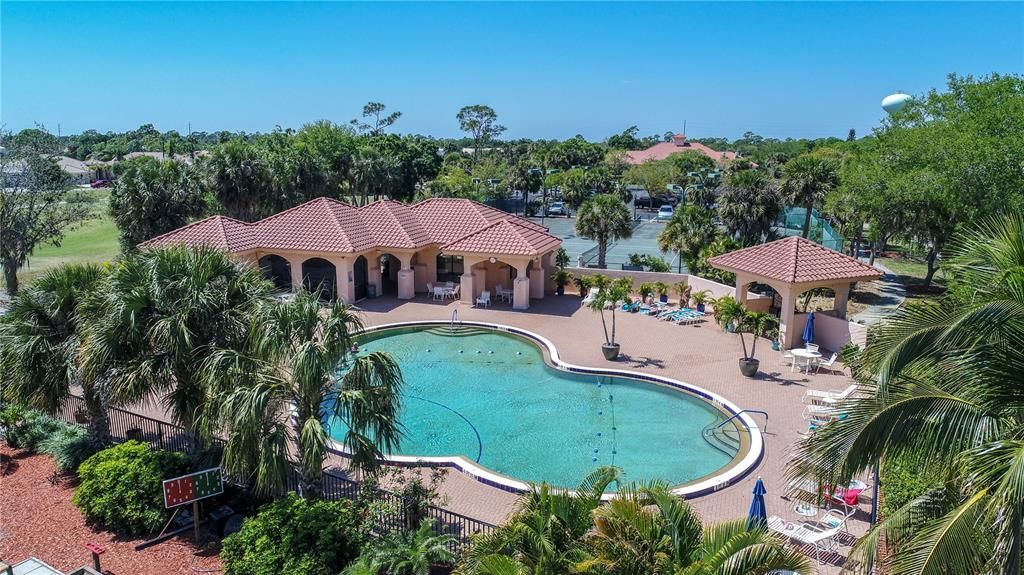 Community pool and fitness center.