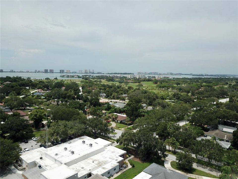 Looking west towards Belleair Country Club golf course and beaches