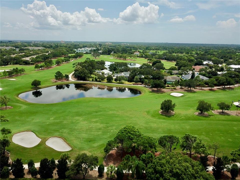 Golf course behind condo