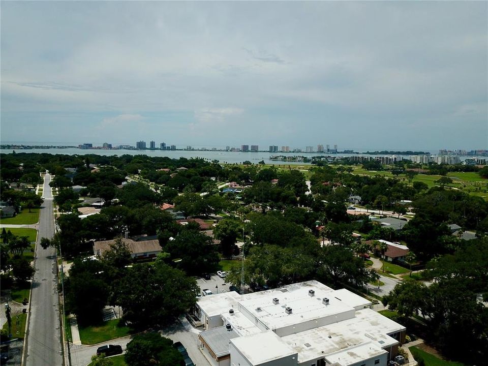 Belleair Town Hall municipal building and looking west towards beaches