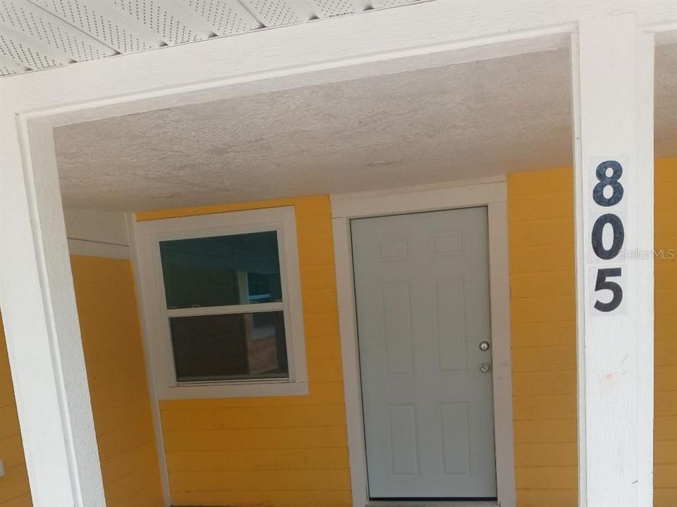 Front porch with new door