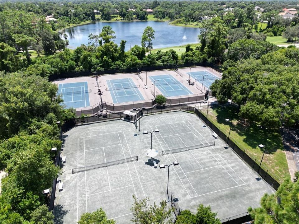 Tennis and pickleball courts by the clubhouse