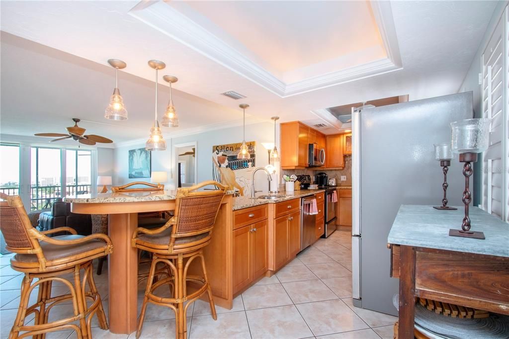 Kitchen with solid wood cabinets