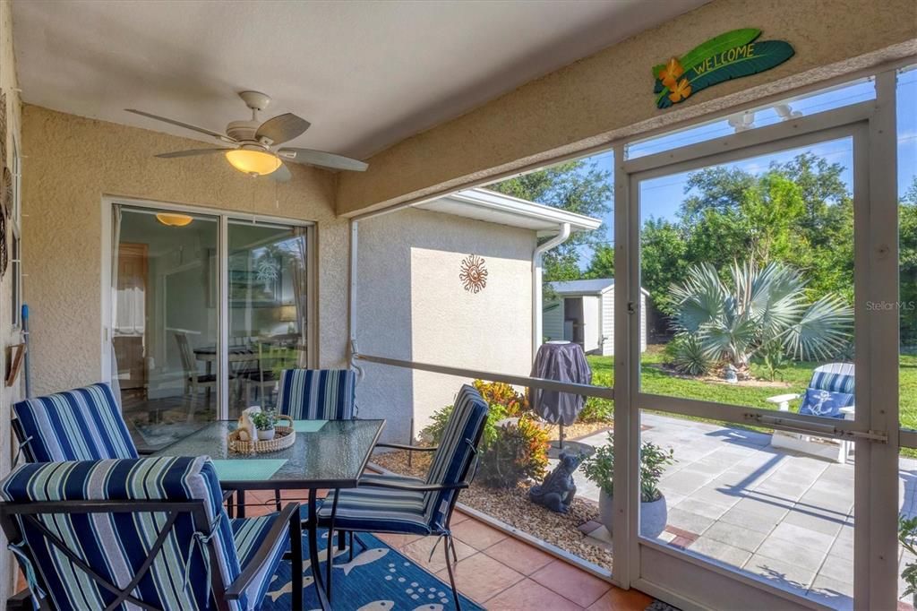 overlooking outdoor patio area