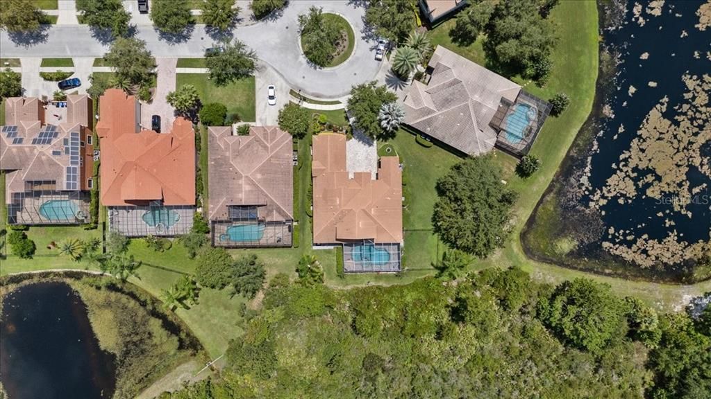 Aerial view of the home