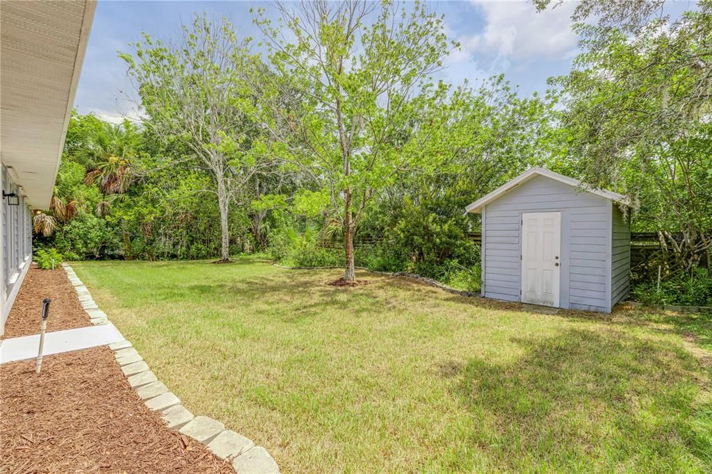 Backyard with 8x10' shed