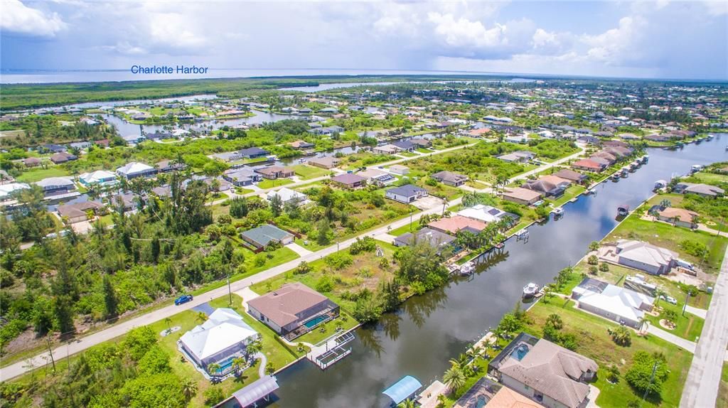 View of lots, with lagoon and Charlotte Harbor in background