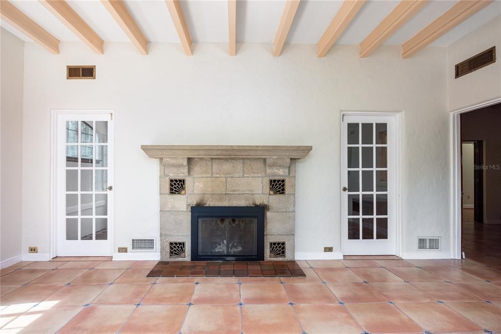 Living Room with doors to the Florida Room