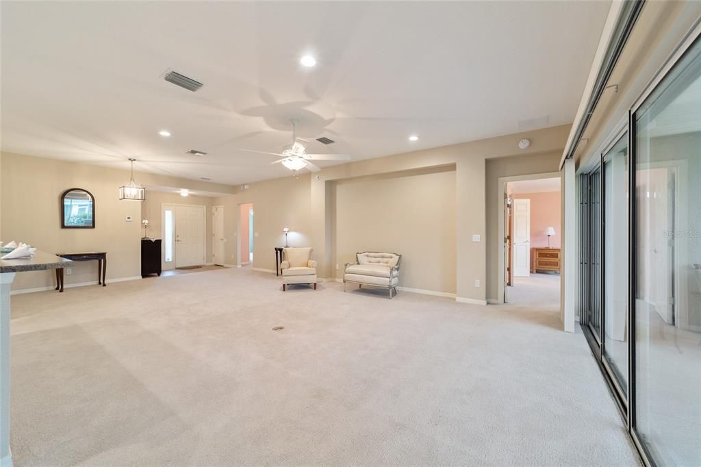 View from the breakfast nook into the living room.