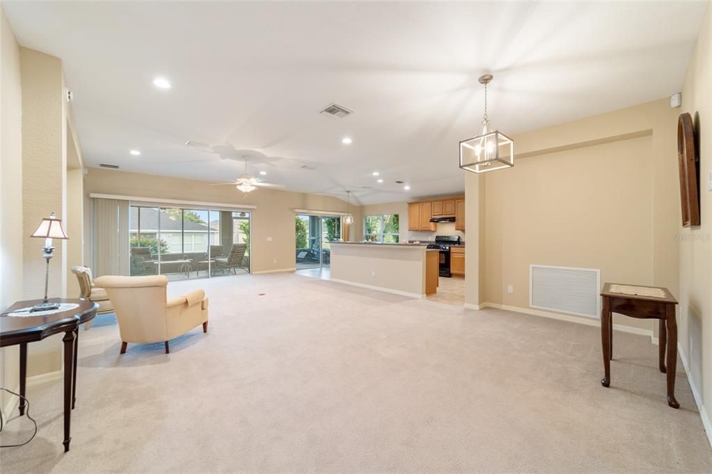 Living room & formal dining room combo.