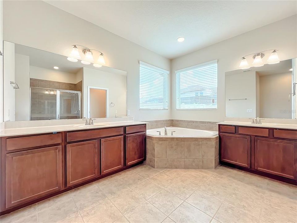 Double windows in owner's suite bathroom