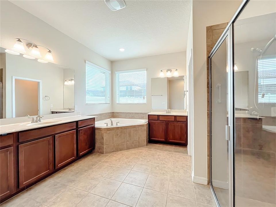 Double vanity in owner's suite bathroom