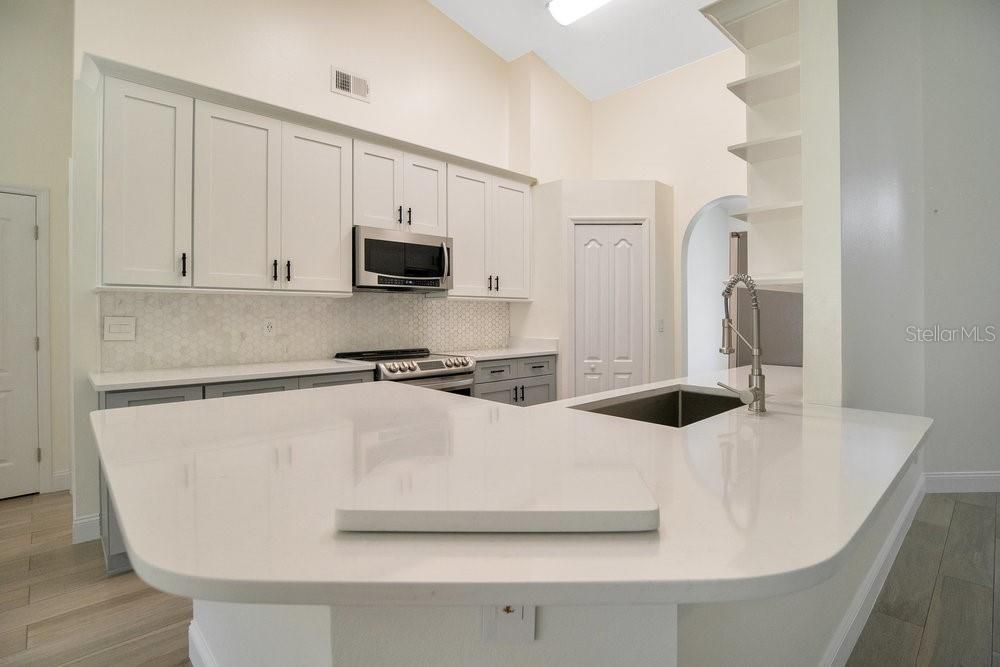 Kitchen from Living Room Sliding Doors