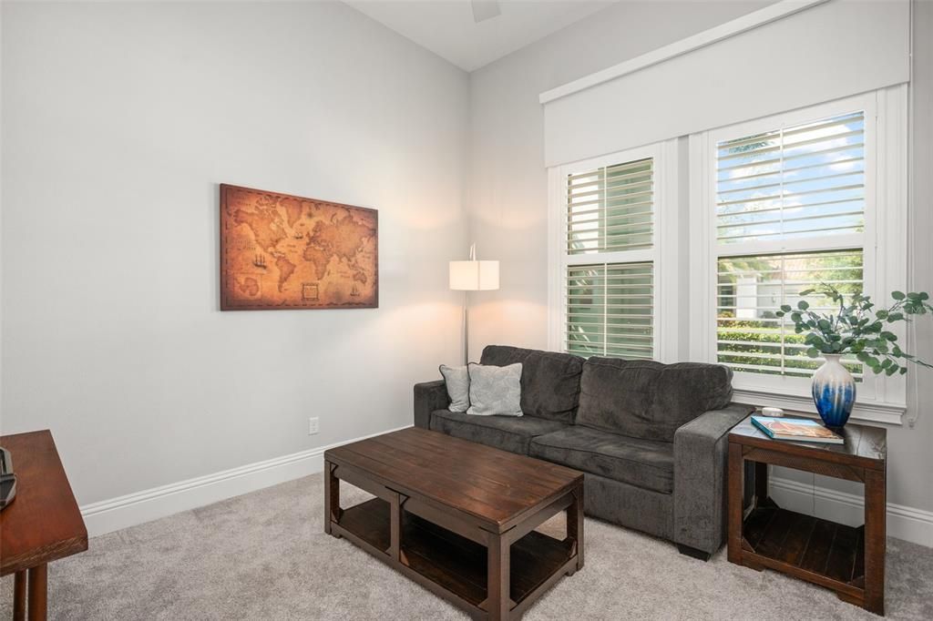 Bedroom 3 with custom shades.