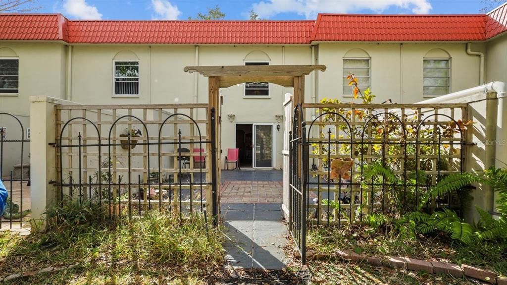 Back patio with gate