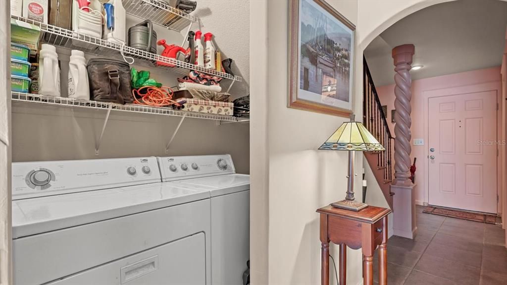 Laundry closet on first floor