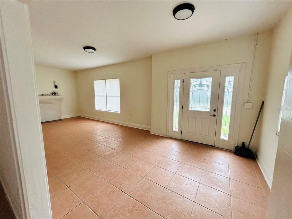 Front entrance foyer + living room