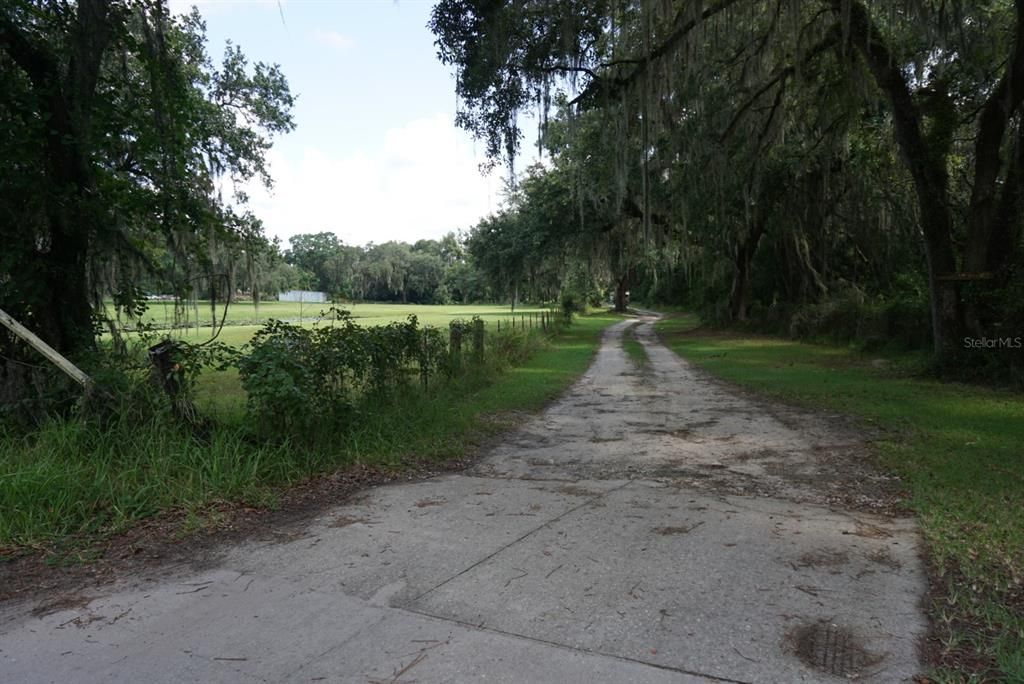 Private driveway leading to RV's