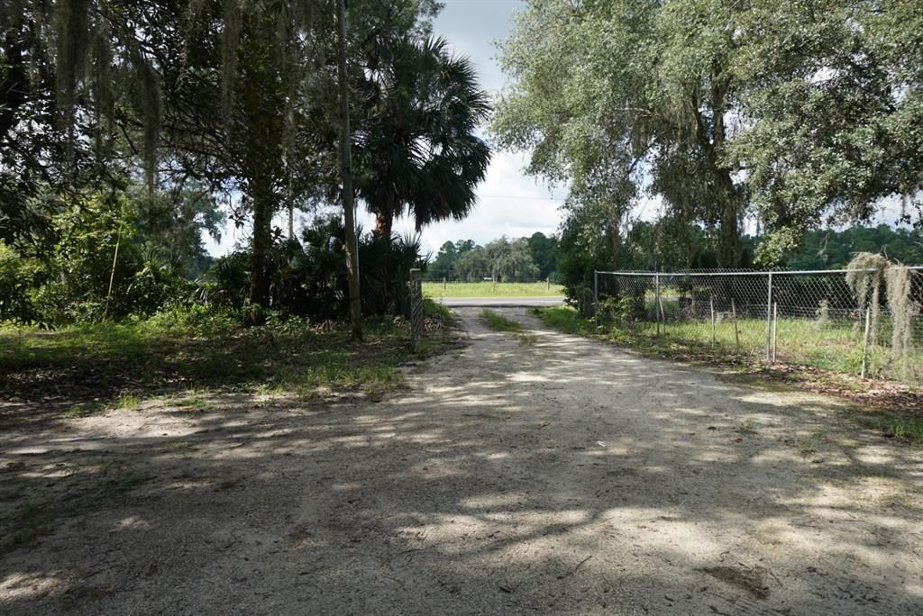 Driveway looking out of main property