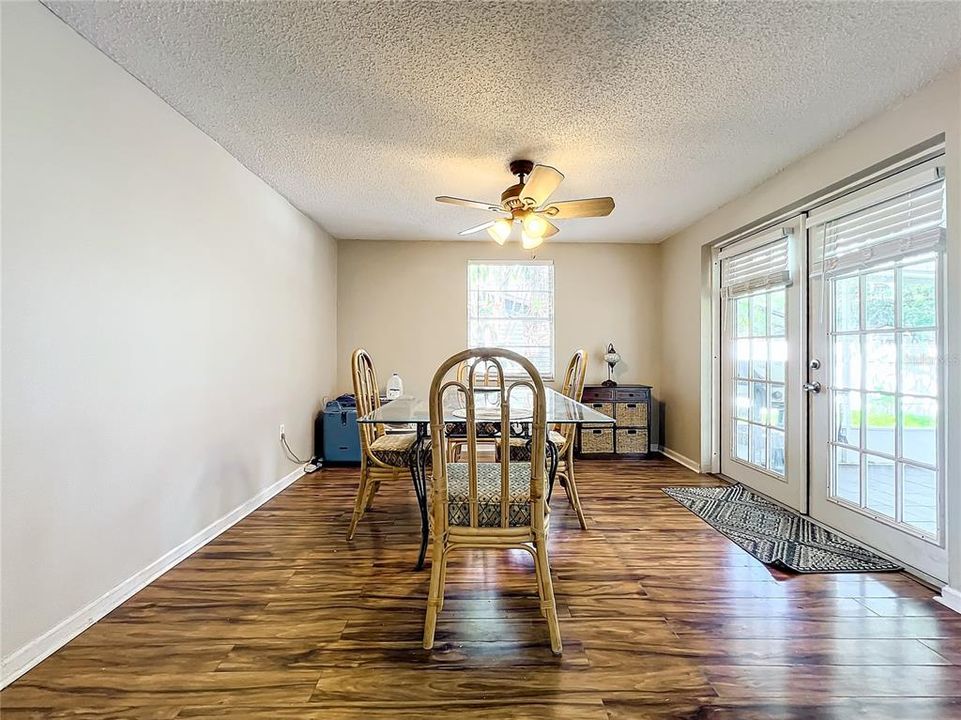 Full length view of the dining room.