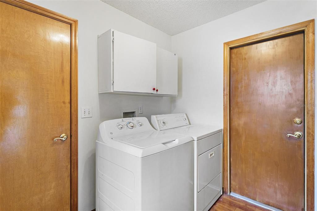 Laundry Room. Left Door- Garage. Right Door- Exterior door on east side of home.