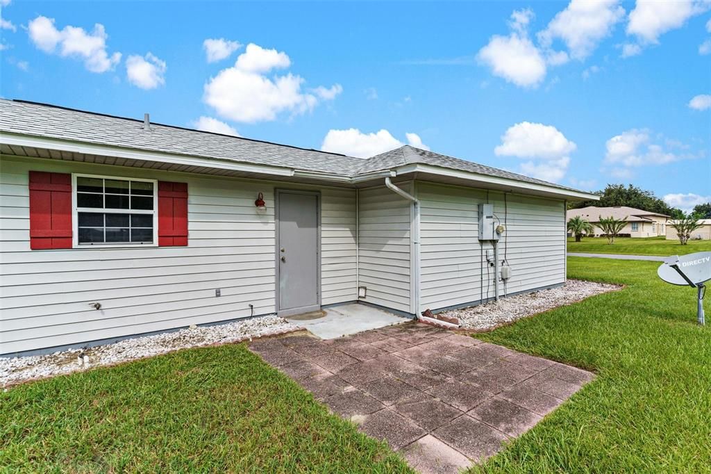 East Exterior door / into laundry room / half bath