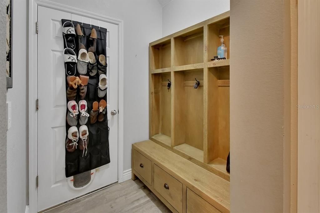 Mud room off the garage