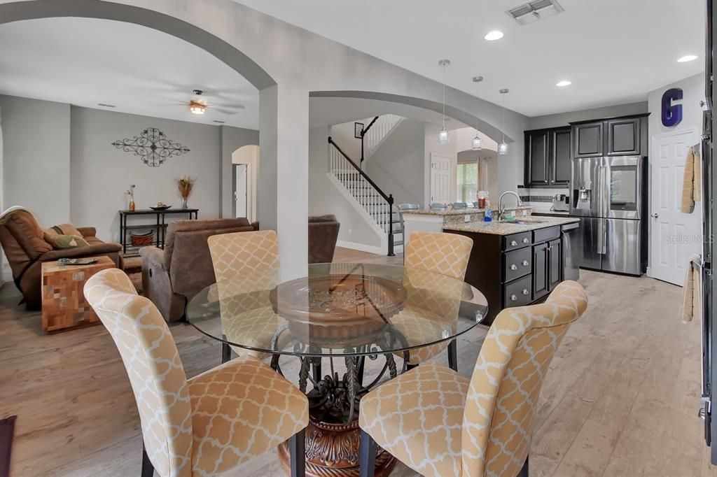 Breakfast nook, kitchen and family room