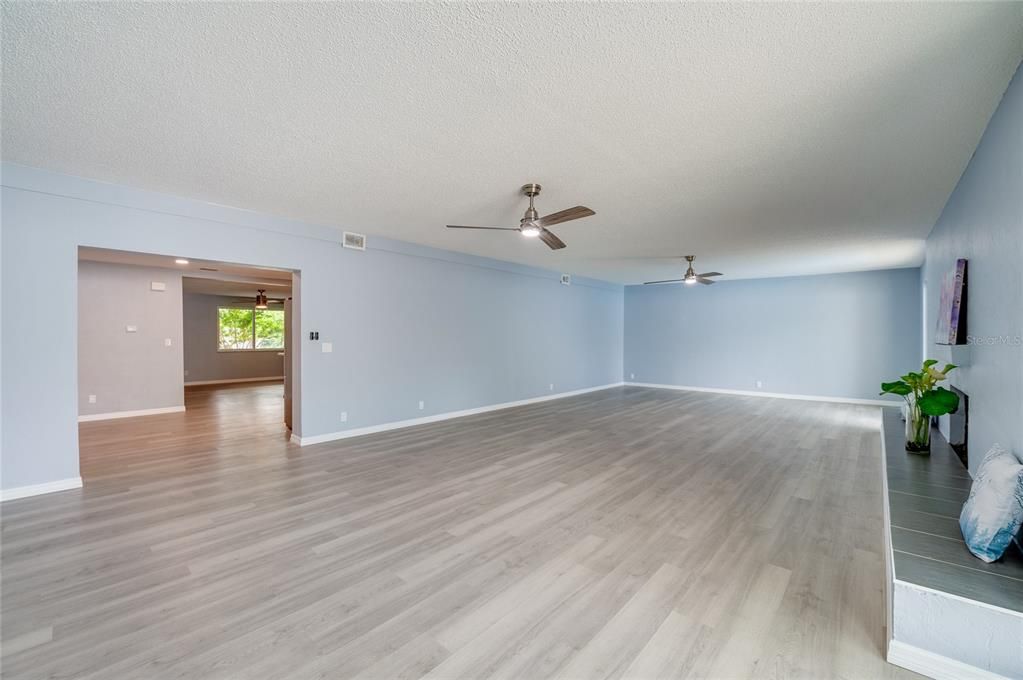 All new flooring, family room to dining area