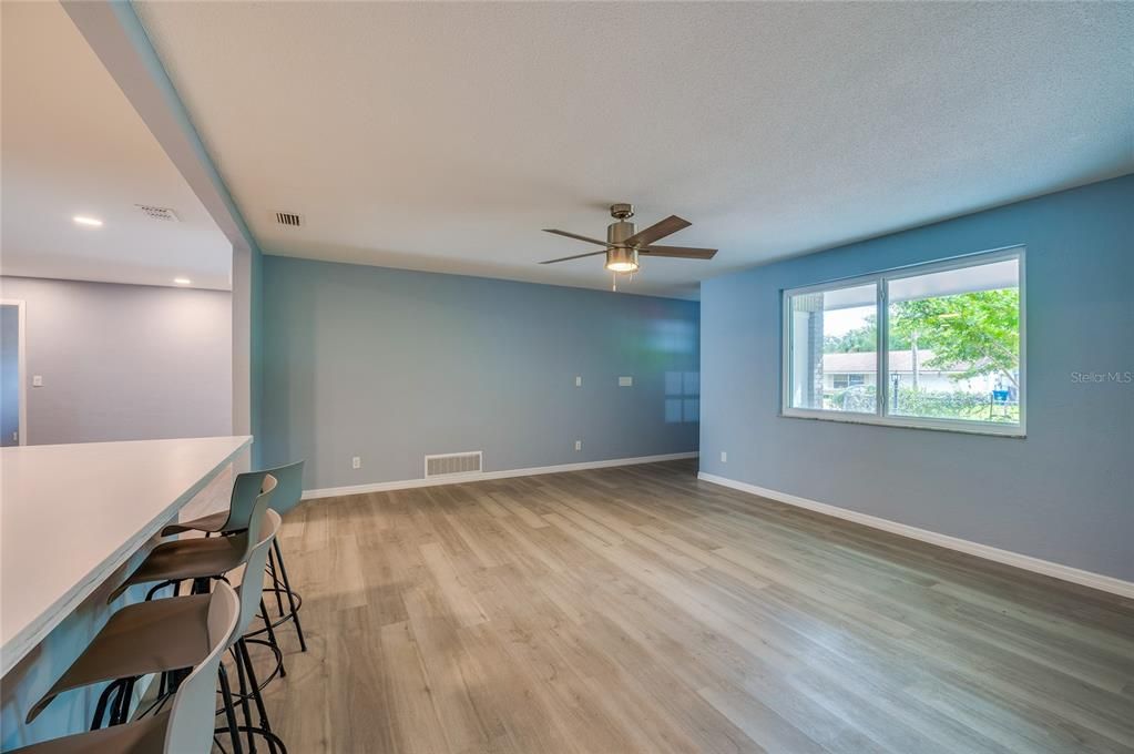 Living room open to new kitchen