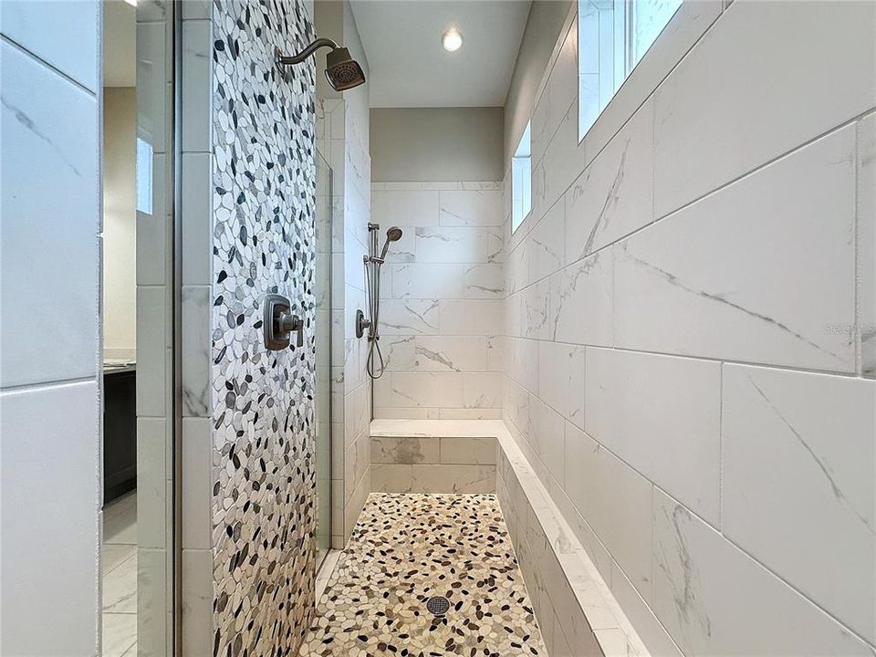 Inside walk in shower