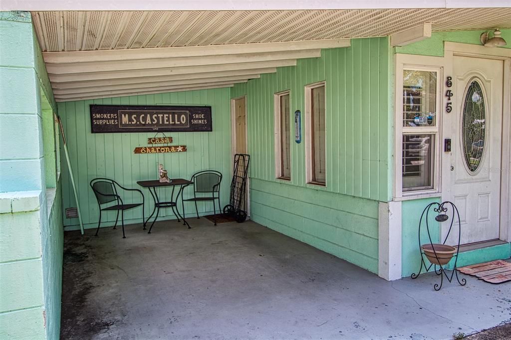 Carport by front door