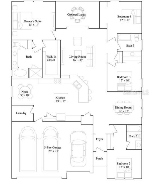 Activo con contrato: $340,000 (4 camas, 3 baños, 2292 Pies cuadrados)