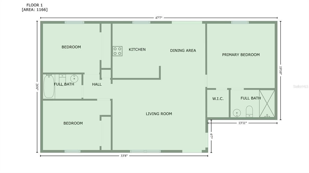 Active With Contract: $225,000 (3 beds, 2 baths, 1221 Square Feet)