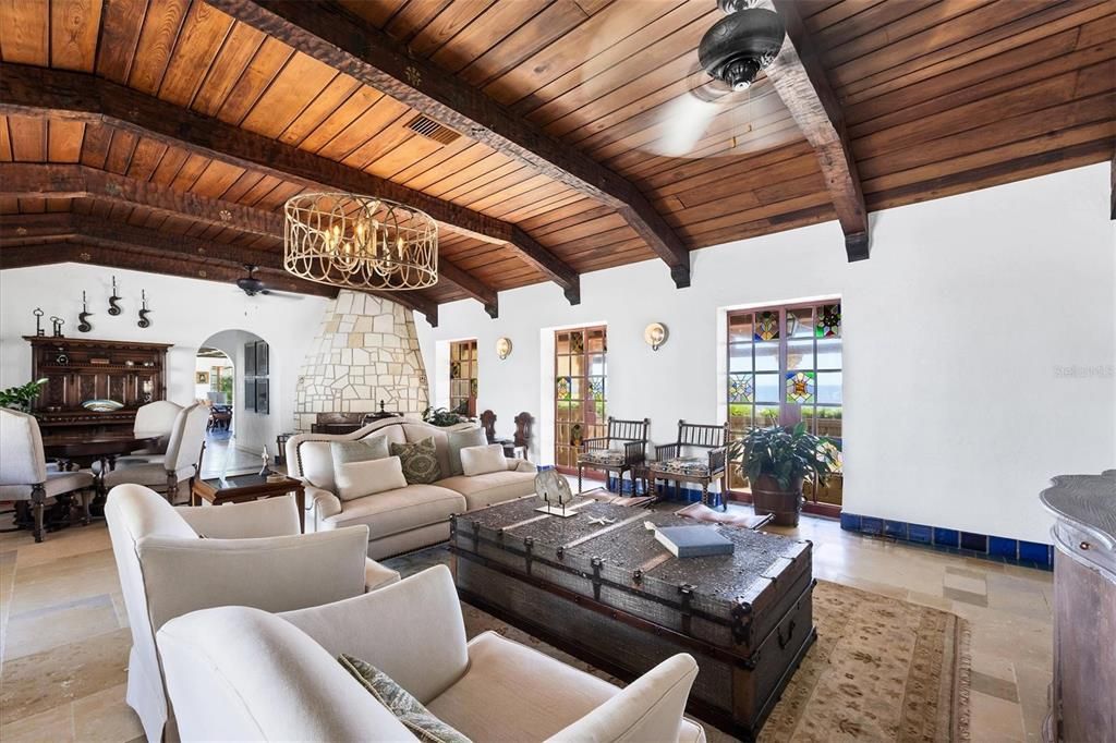 Living room in historic villa